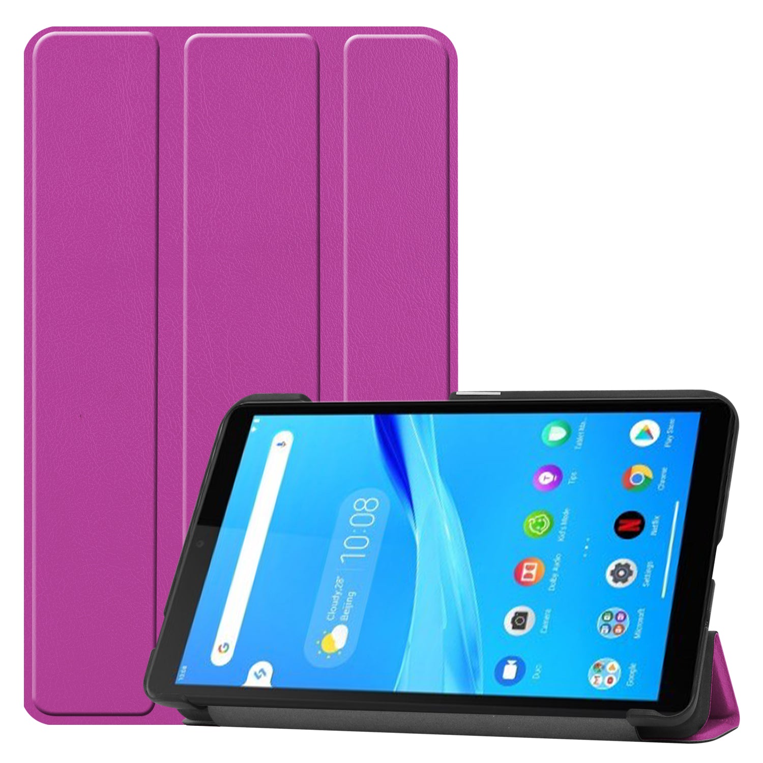 Lenovo Tab M7 (3rd Gen) TB-7306F Tri-Fold PU Case [Purple]