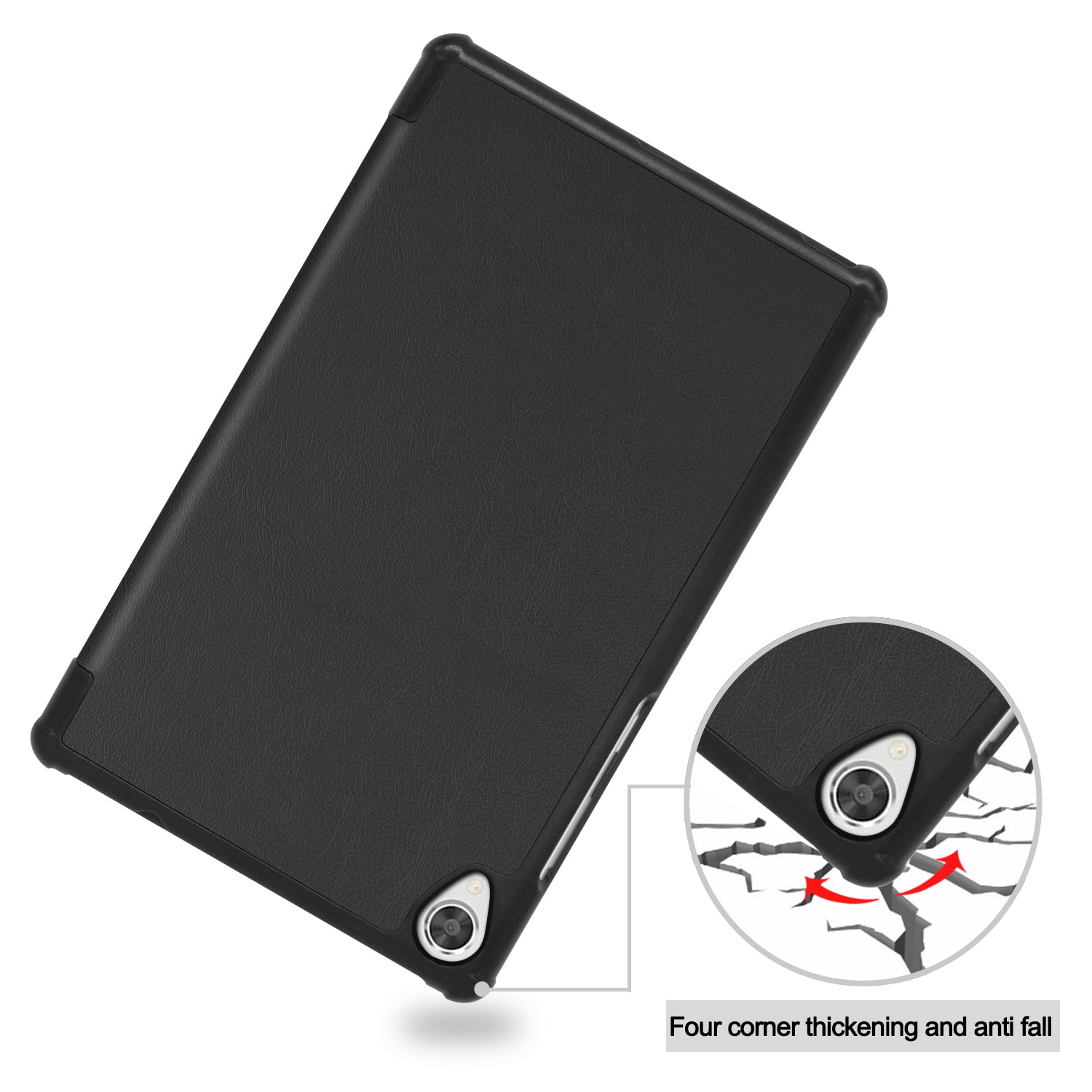Lenovo Tab M8 (3rd Gen) TB-8506F Tri-Fold PU Case [Black]