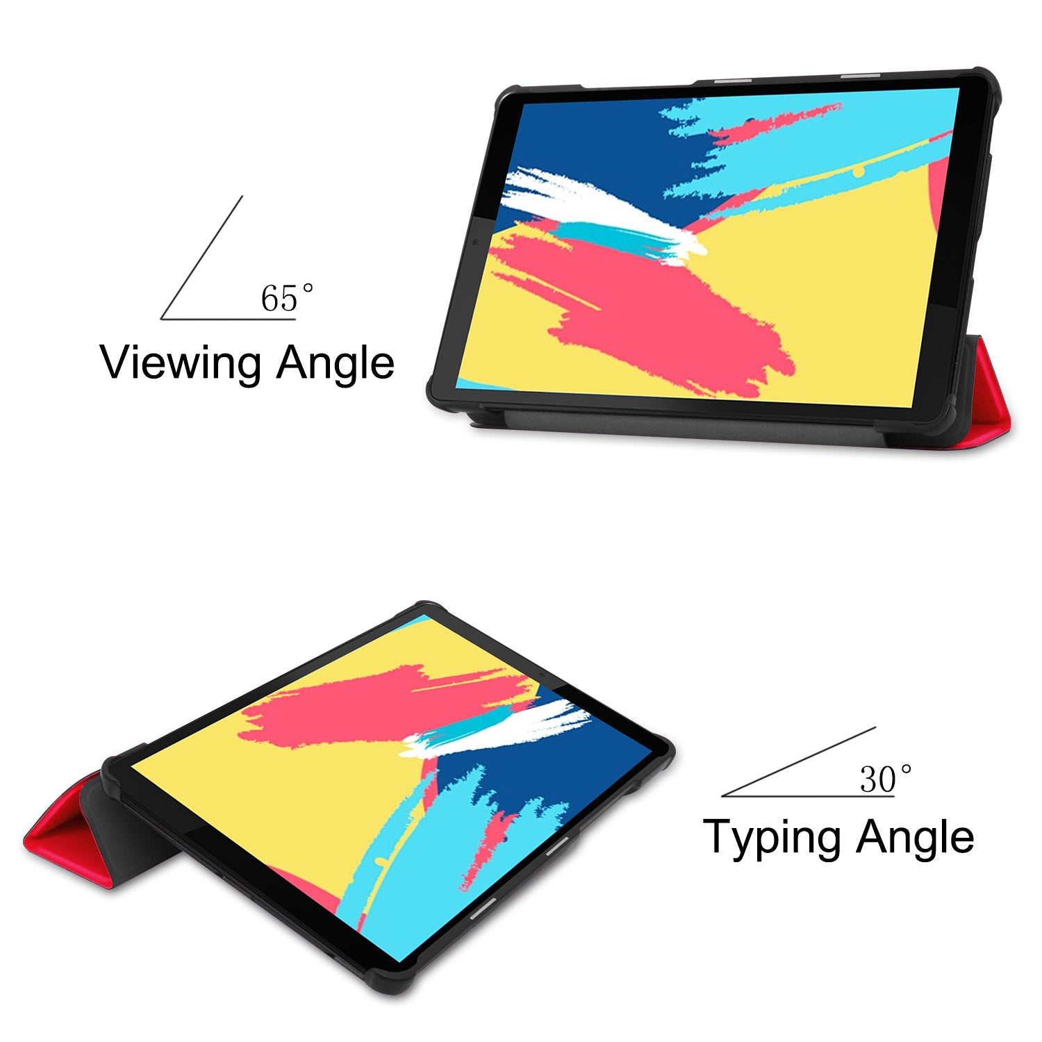 Lenovo Tab M8 (3rd Gen) TB-8506F Tri-Fold PU Case [Red]