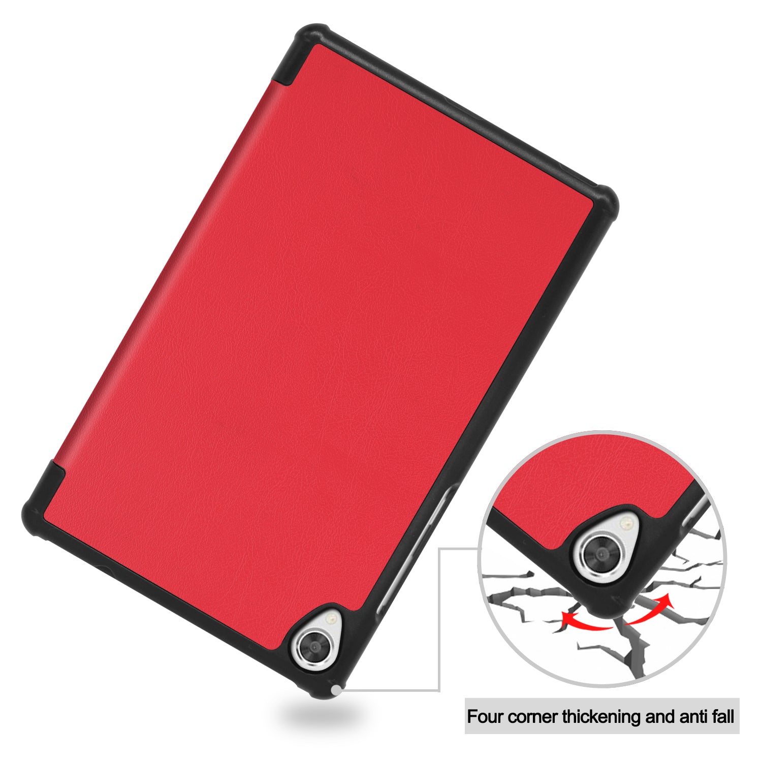 Lenovo Tab M8 (3rd Gen) TB-8506F Tri-Fold PU Case [Red]