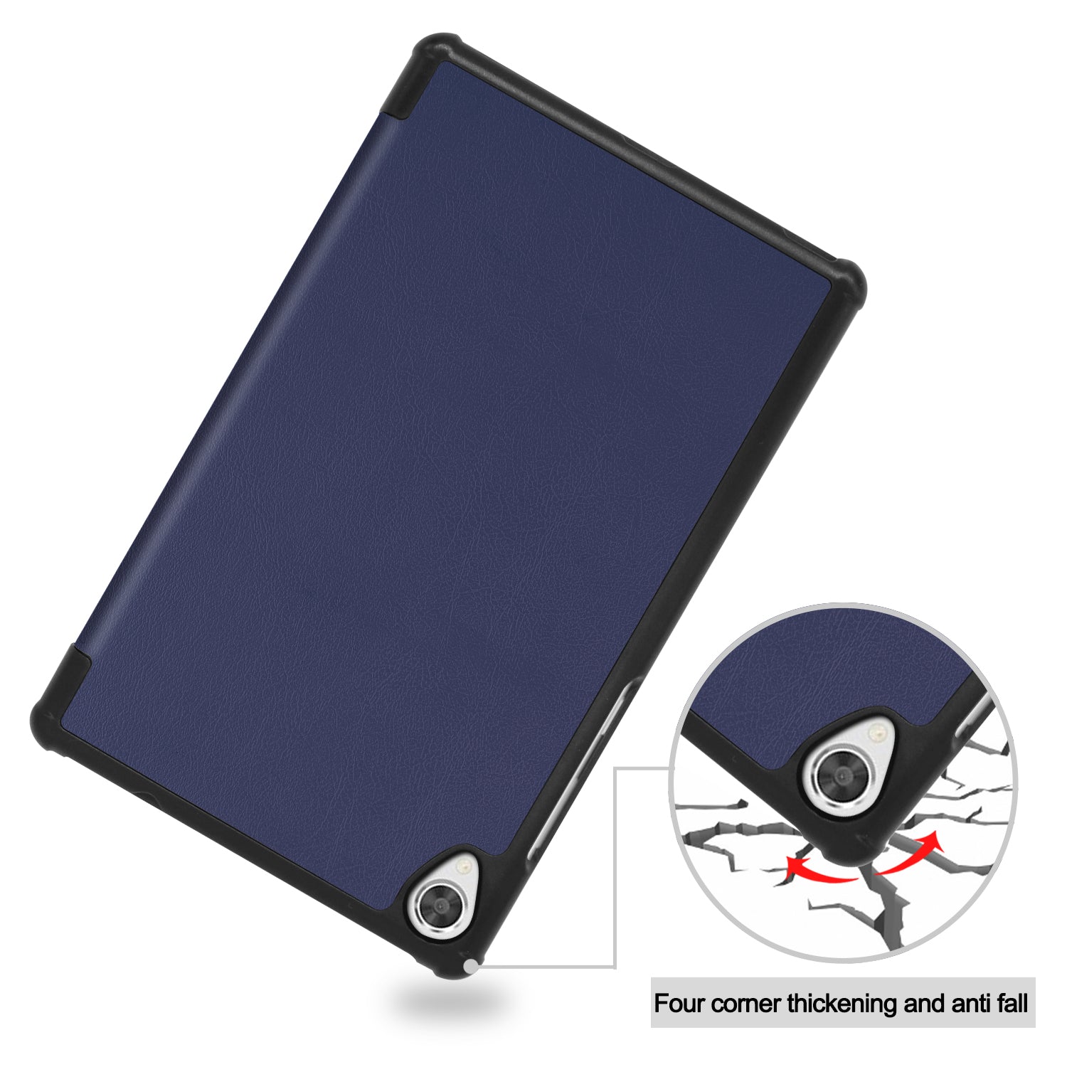 Lenovo Tab M8 (3rd Gen) TB-8506F Tri-Fold PU Case [Navy]