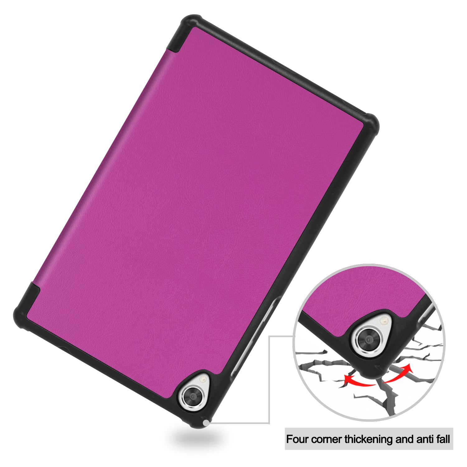 Lenovo Tab M8 FHD TB-8705F Tri-Fold PU Case [Purple]