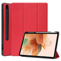 Samsung Tab S7 FE Case Tri-Fold Pen Holder (Red) - Red
