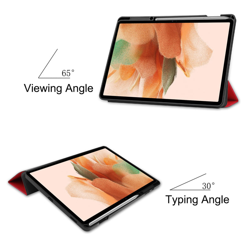 Samsung Tab S8+ Case Tri-Fold Pen Holder (Red)