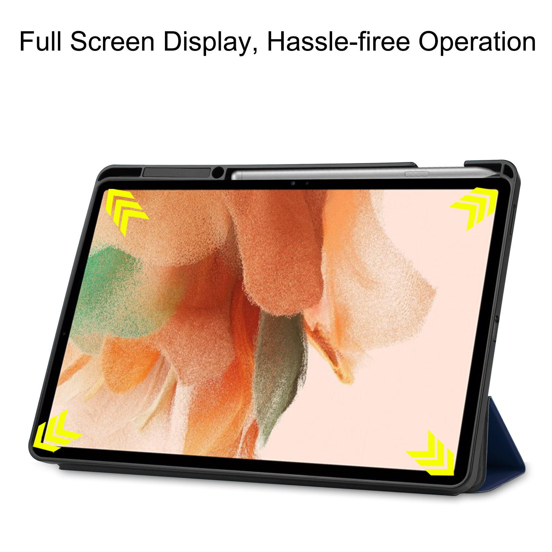 Samsung Tab S8+ Case Tri-Fold Pen Holder (Navy)
