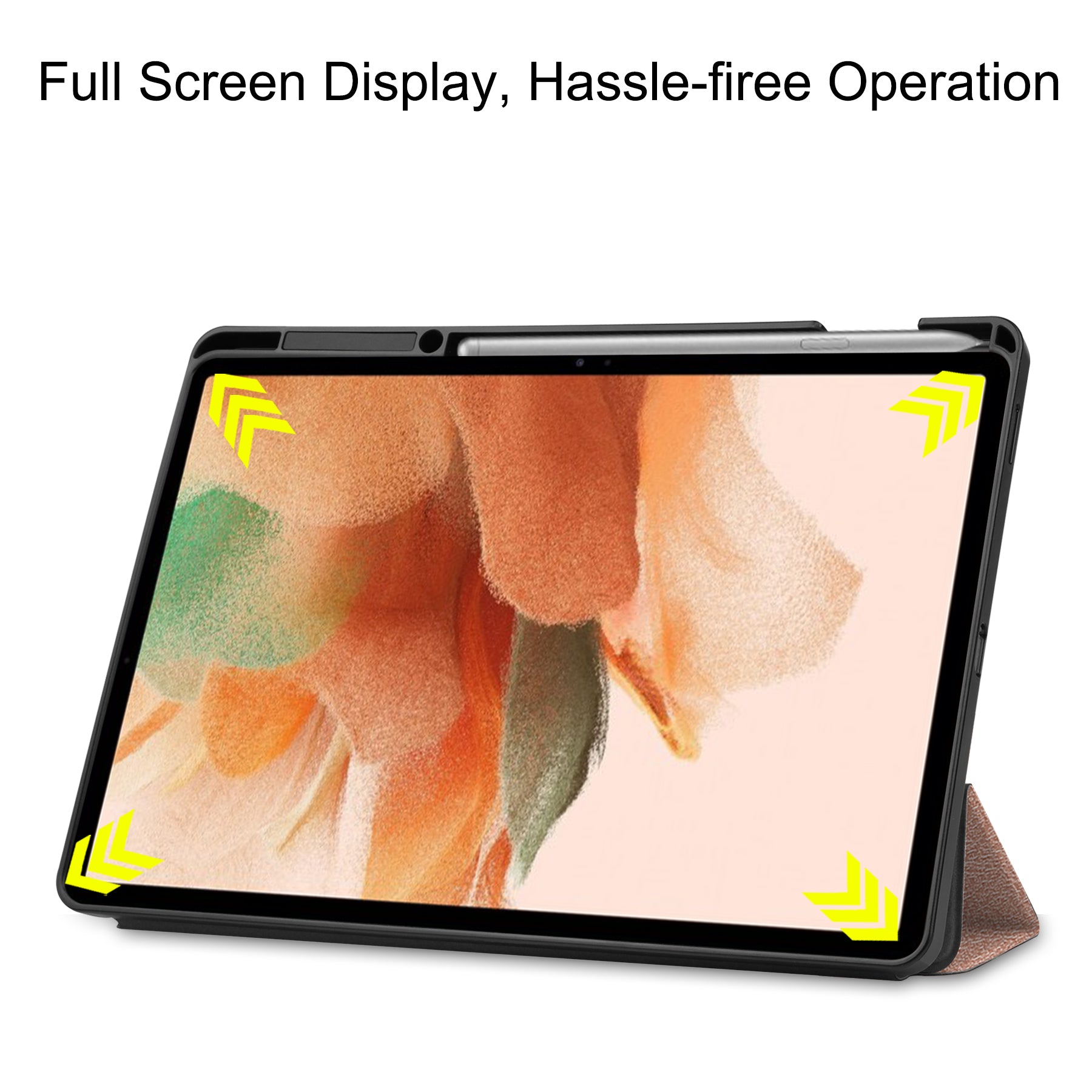 Samsung Tab S8+ Case Tri-Fold Pen Holder (RoseGold)