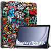 Samsung Galaxy Tab A11 Plus A11+ A9 Plus A9+ Designer Tri-fold PU Leather Stand Case Graffiti