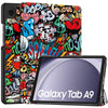 Samsung Galaxy Tab A11 A9 Designer Tri-fold PU Leather Stand Case Graffiti