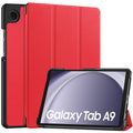 Samsung Galaxy Tab A11 A9 Tri-fold PU Leather Stand Case Red - Red