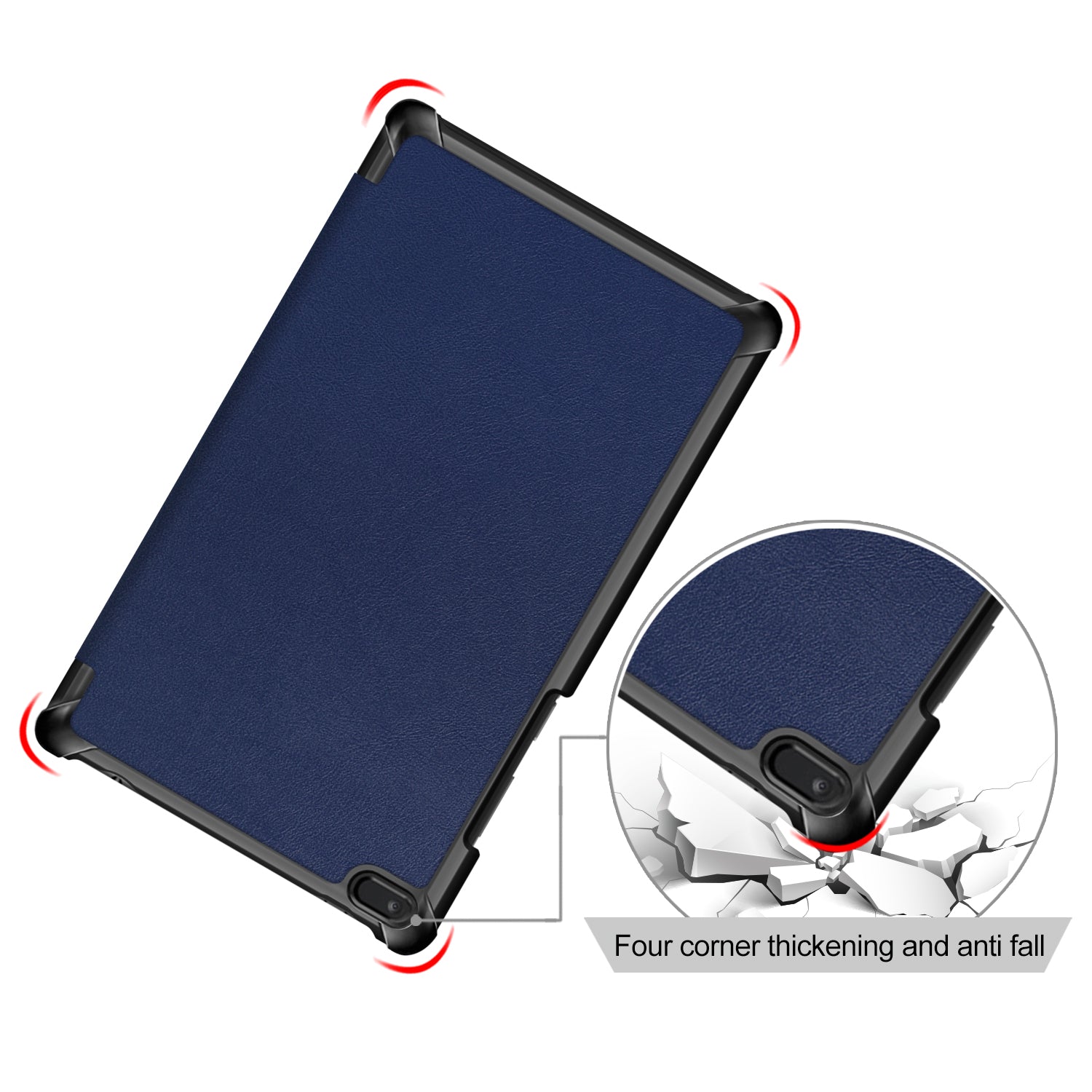 Lenovo Tab E8 TB-8304 Tri-Fold PU Case [Dark Blue]
